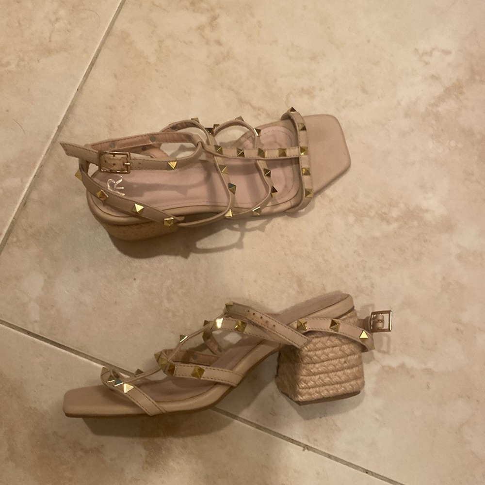 Rock stud like blush espadrilles from Spain